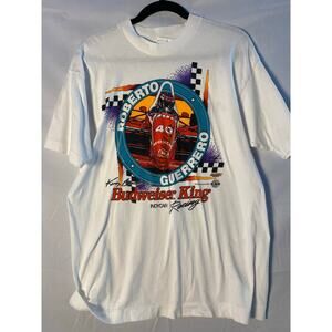 1993 Vintage Fruit of the Loom Budweiser King IndyCar Autographed White Shirt